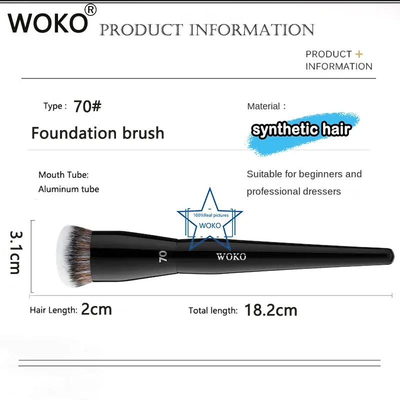 70 Pro Big Foundation Brush Cream Foundation Makeup Brush Chubby Professional Synthetic Hair Face Contour Foundation Makeup Tool