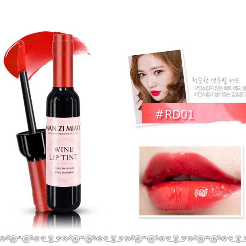 2023 Lipstick Lipgloss Waterproof Long Lasting Lovely Tint Wine Bottle Shape Lip For Women Makeup Gloss Red Sexy Cosmetic