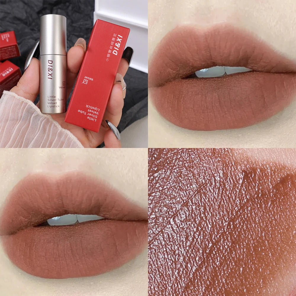 6 Color Nude Brown Lip Glaze Matte Chocolate Liquid Lipstick Long Lasting Waterproof Velvet Nude Lip Mud Pigment Korean Makeup
