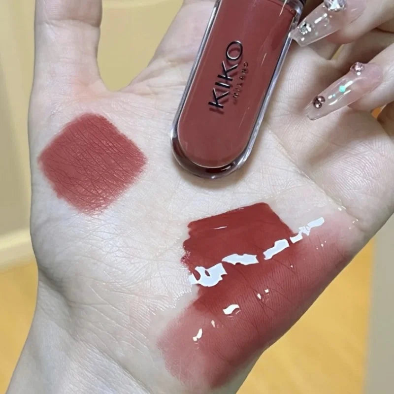Hot Kiko Double Headed Lipstick Transparent Mirror Lip Gloss Non Fading Oil Sexy Rich Lip Gloss Milk Tea Bean Paste Naked Makeup