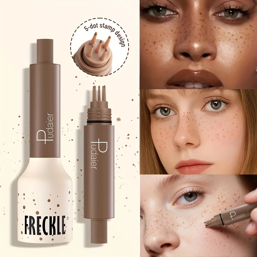 Waterproof & Sweatproof Temporary Freckles Stamp Pen - Light Coverage Liquid Formula for Natural Nude Makeup