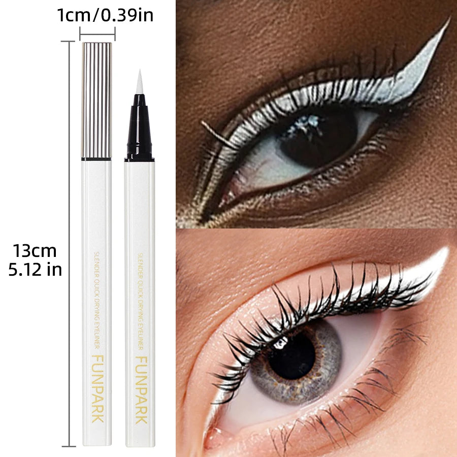 1PC White Liquid Eyeliner Pen Matte Long Lasting Waterproof Eye Liner Pencil Quick-drying Non-smudge Eye Makeup for Women Cosmet