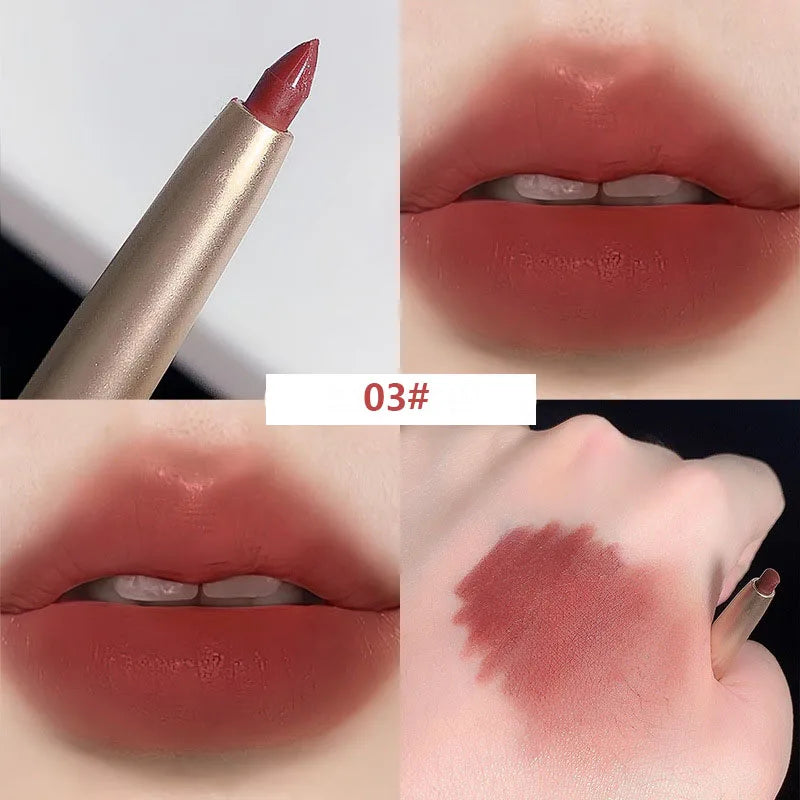 Auto Rotate Red Lip Liner Pencil Stick Makeup Long Lasting Lipstick Pencil Waterproof Moisturizing Lipstick Pencil Korean Makeup
