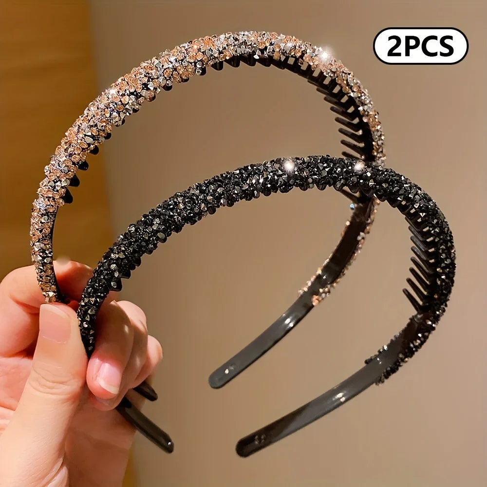 2/6Pieces of Children's Toothed Rhinestone Non-Slip Headbands Do Not Strangle the Head