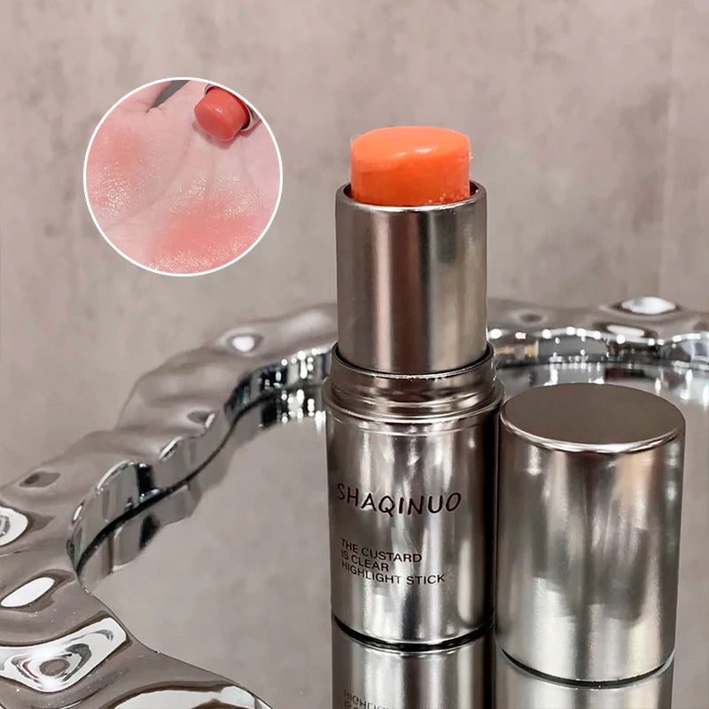 Custard Clear Light Stick Moisturizing Gloss Creamy Muscle Korean Makeup Blush Stick