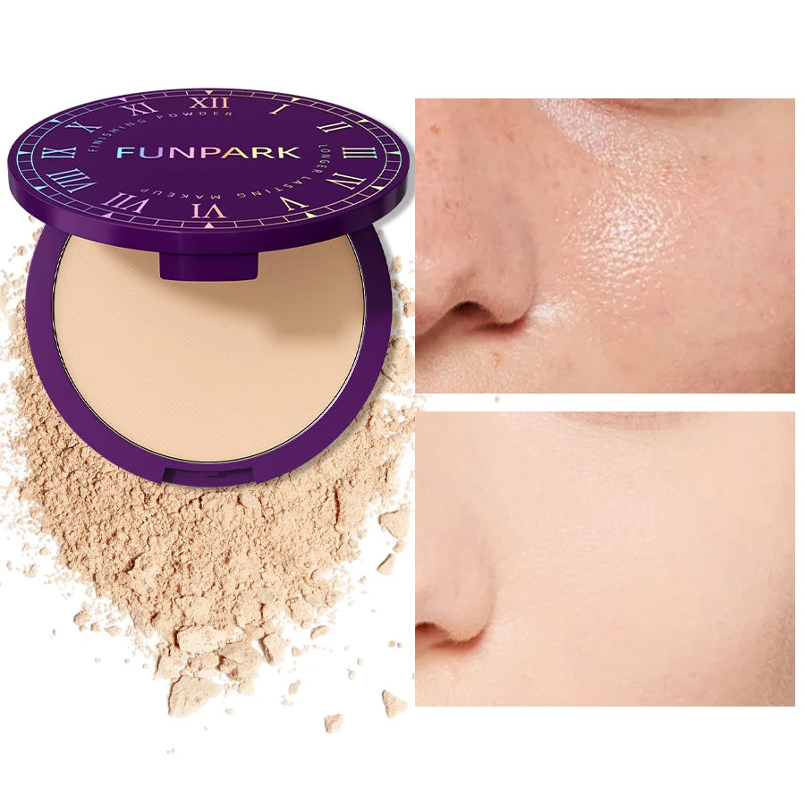 5 Colors Matte Full Coverage Pressed Powder Foundation 24H Fresh Wear Matte Weightless Finishing Powder Cosmetic Face Makeup