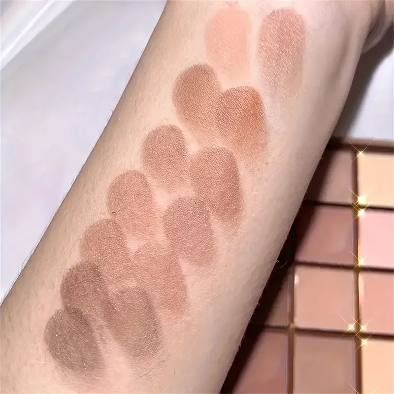 25 color eyeshadow palette - matte and shimmer, high pigmy brown nude, coffee chocolate student party daily stage makeup