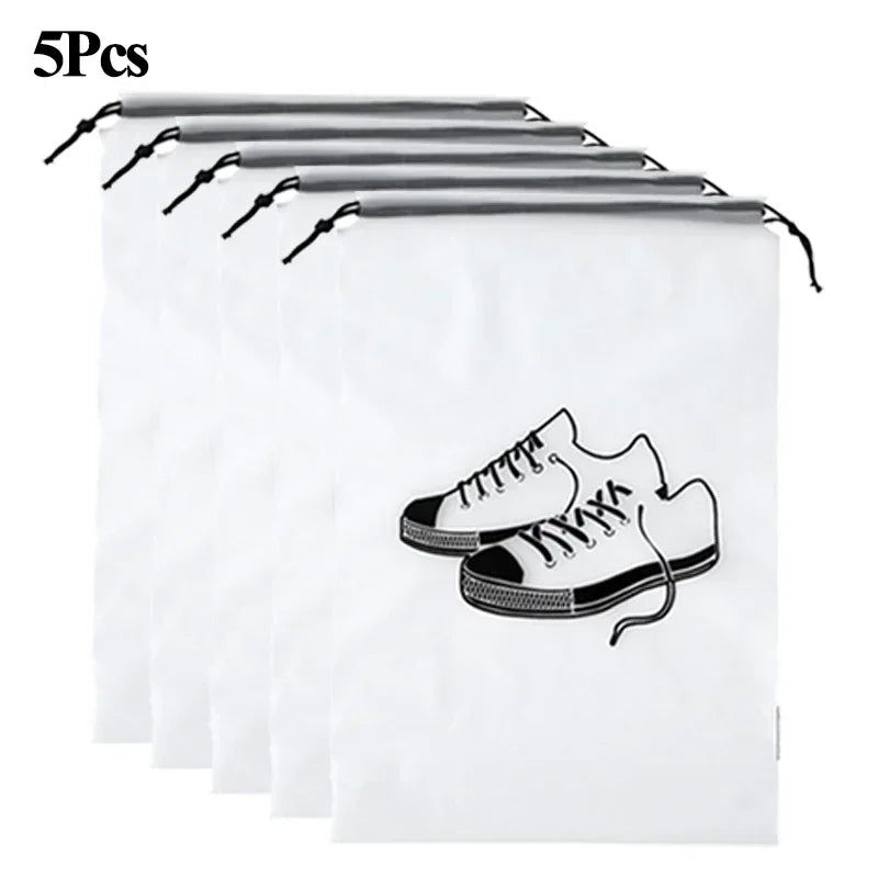 10/1Pcs Transparent Shoes Storage Bag Portable Travel Packing Drawstring Pouch Waterproof Dust-proof Bags Home Shoes Organizer