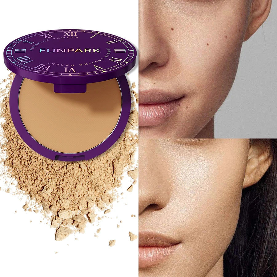 5 Colors Matte Full Coverage Pressed Powder Foundation 24H Fresh Wear Matte Weightless Finishing Powder Cosmetic Face Makeup