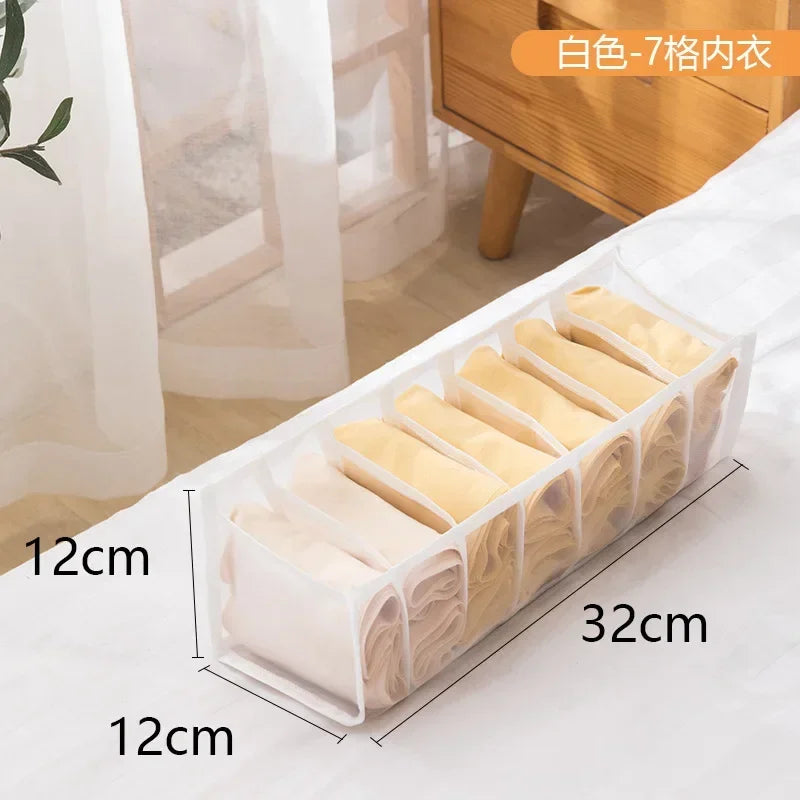 1pc Underwear Drawer Organizer Storage Box Foldable Closet Organizers Drawer Divider Storage Boxes For Underpants Socks Bra
