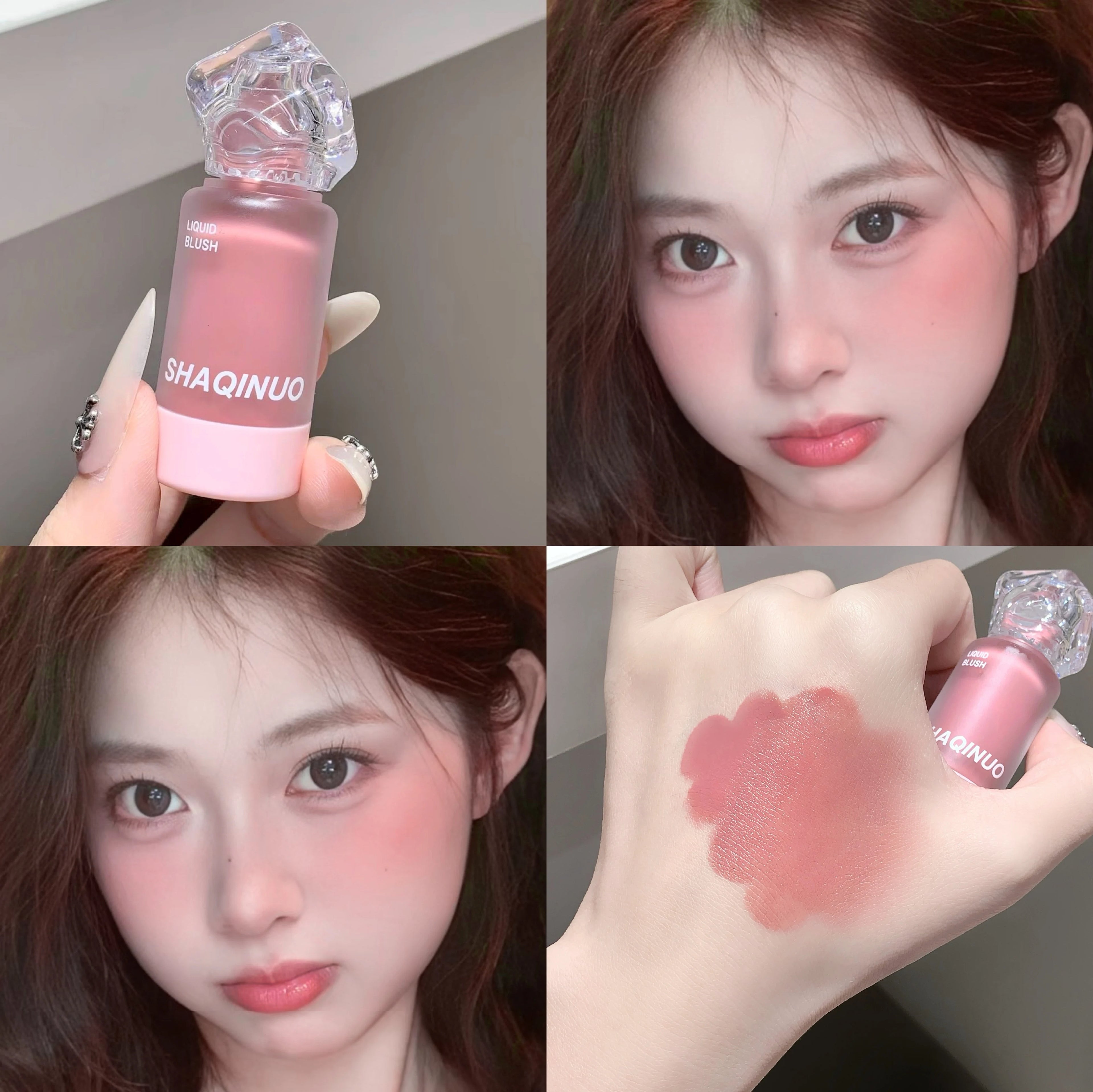 SHAQINUO Light Blush Liquid Moisturizing Mirror Vitality Moisturizing Whitening Brightening Natural Rouge