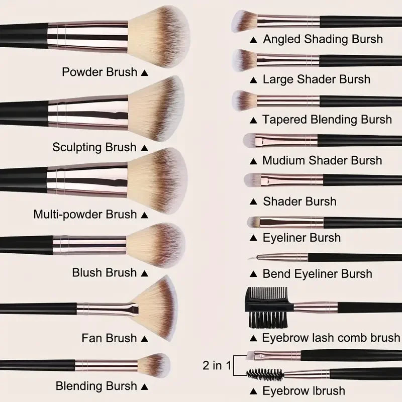 3-20PCS Makeup Brushes Set Soft Fluffy Eyeshadow Foundation Concealer Blending Blush Brush Kabuki Professional Women Beauty Tool