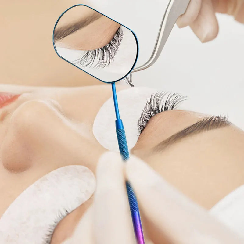 1PC Multi Colors Oval Grafted Lash Mirror Stainless Steel Multifunction Checking Mirror Eyelashes Extension Makeup Tool