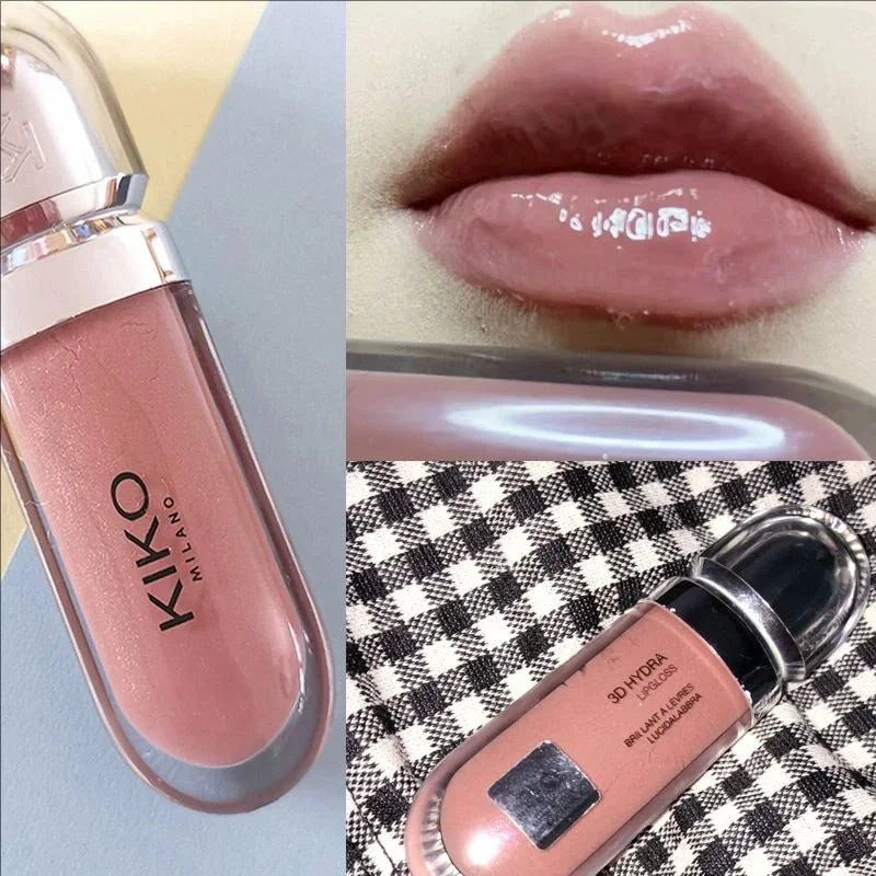 3D Liquid Lip Glaze Transparent Lip Gloss Mirror Lipstick Nourishing Glossy Full Lips Not Fading Milk Tea Bean Paste Makeup