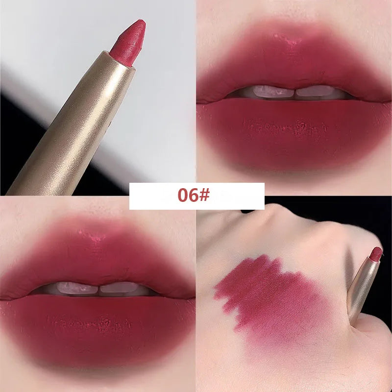 Auto Rotate Red Lip Liner Pencil Stick Makeup Long Lasting Lipstick Pencil Waterproof Moisturizing Lipstick Pencil Korean Makeup