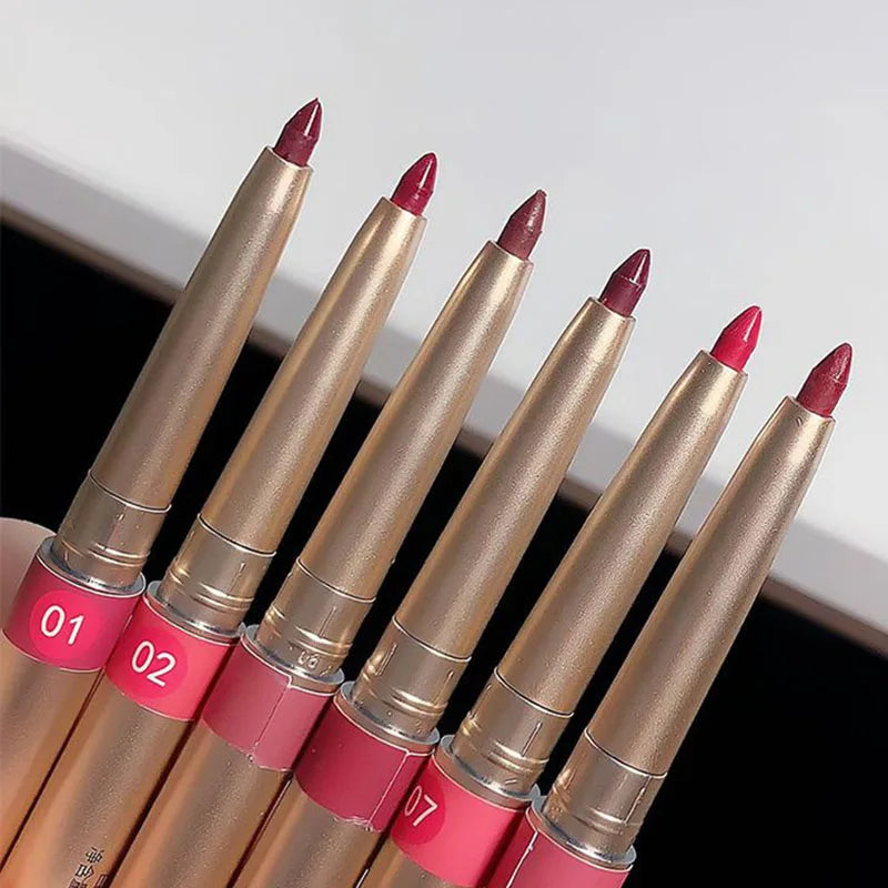 Auto Rotate Red Lip Liner Pencil Stick Makeup Long Lasting Lipstick Pencil Waterproof Moisturizing Lipstick Pencil Korean Makeup
