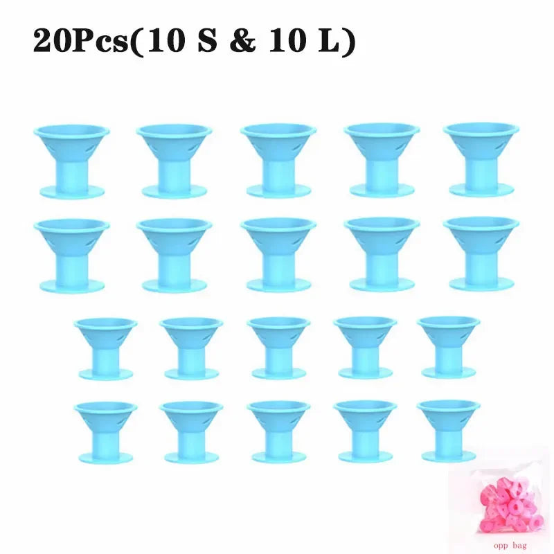 10/20pcs Soft Rubber Hair Curlers Silicone Heatless Hair Rollers Clips No Hurt Hair Rollers Hairdressing DIY Hair Styling Tools
