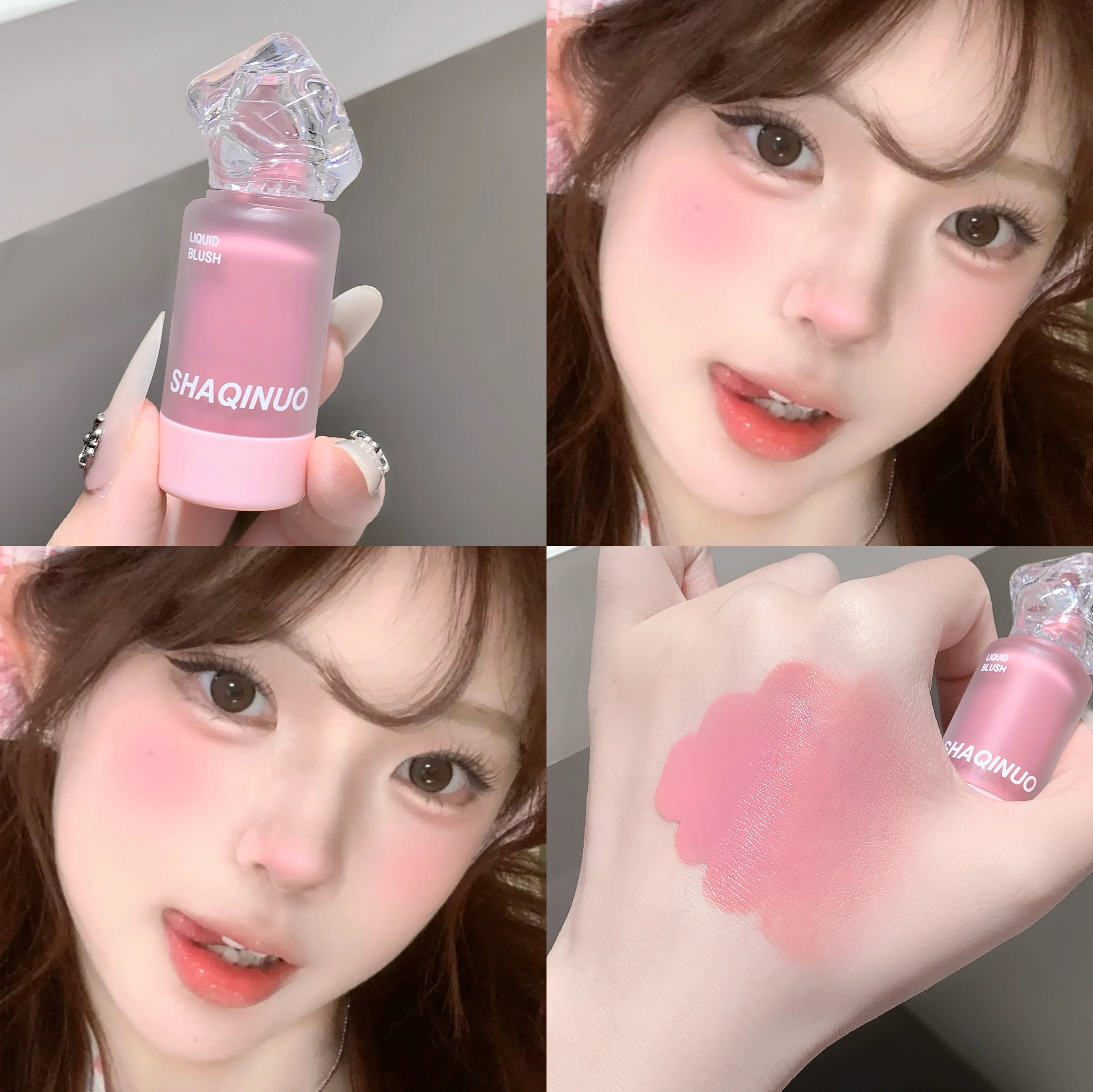 SHAQINUO Light Blush Liquid Moisturizing Mirror Vitality Moisturizing Whitening Brightening Natural Rouge