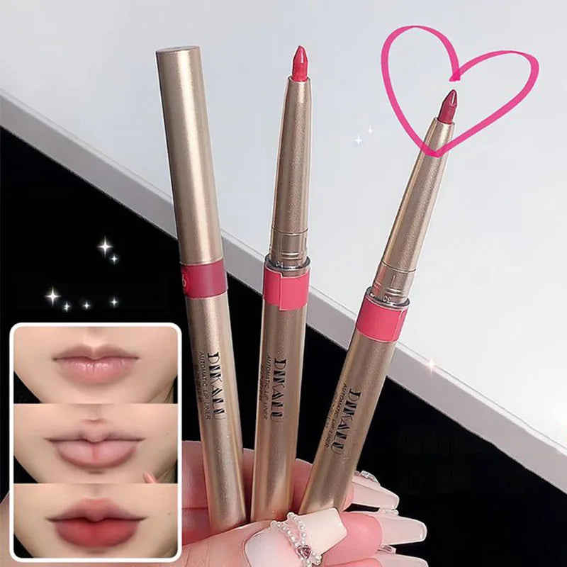 Auto Rotate Red Lip Liner Pencil Stick Makeup Long Lasting Lipstick Pencil Waterproof Moisturizing Lipstick Pencil Korean Makeup
