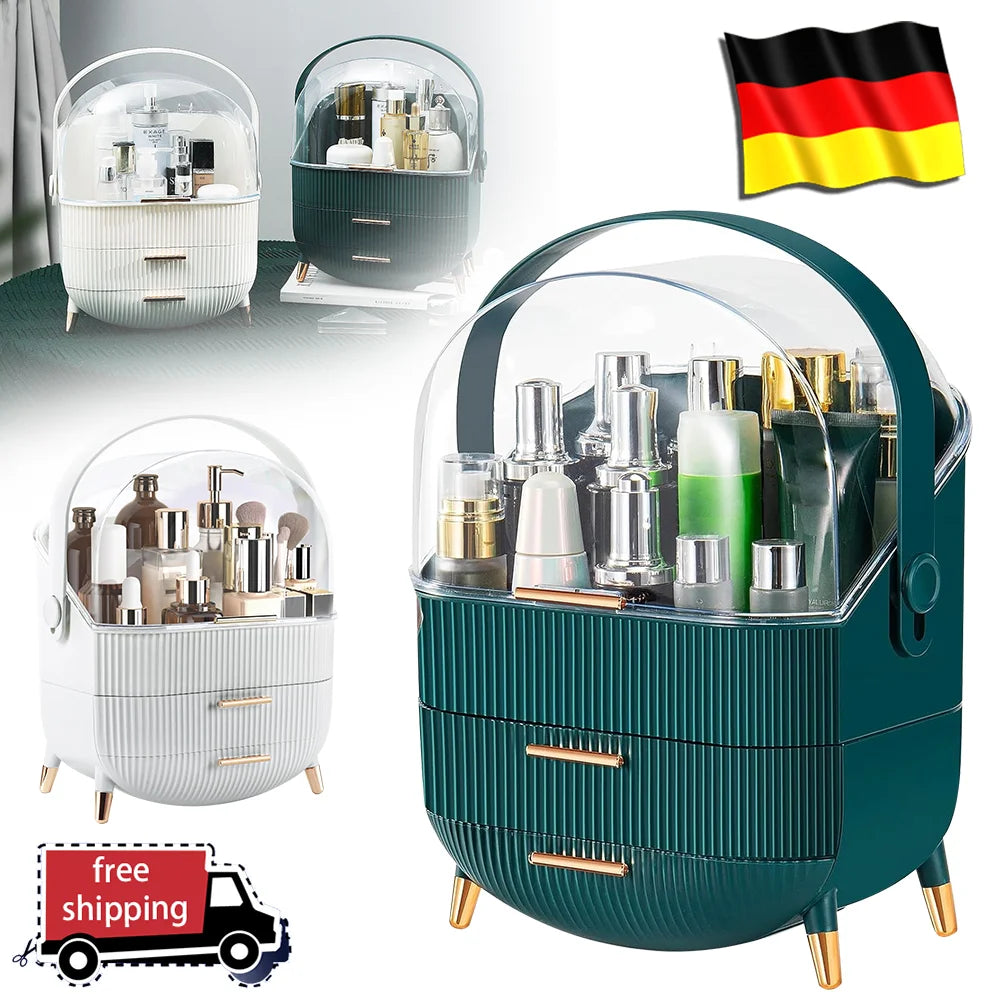 Desktop Makeup Organizer Transparent Jewelry Cosmetic Storage Box Dustproof Large Capacity Makeup Container Jewelry Organizer