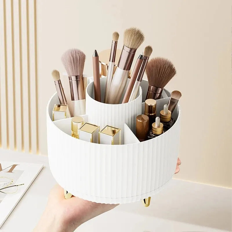 360 Degree Rotating Makeup Brush Organizer Storage Box Cosmetic Brush Holder Desktop Pen Pencil Container Organizer 1PCS