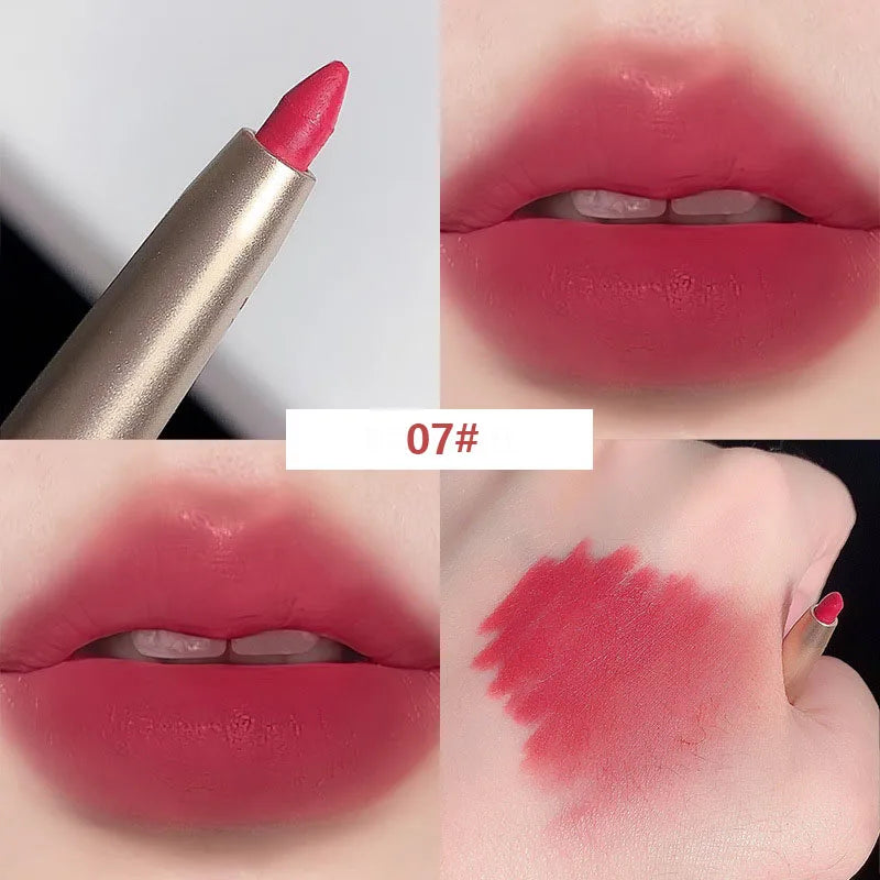 Auto Rotate Red Lip Liner Pencil Stick Makeup Long Lasting Lipstick Pencil Waterproof Moisturizing Lipstick Pencil Korean Makeup
