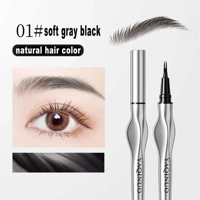 2Points Eyebrow Pencil Long Lasting Easy To Grip Eyebrow Tattoo Waterproof Thin Liquid Lying Silkworm Brow Pen Korean Makeup New