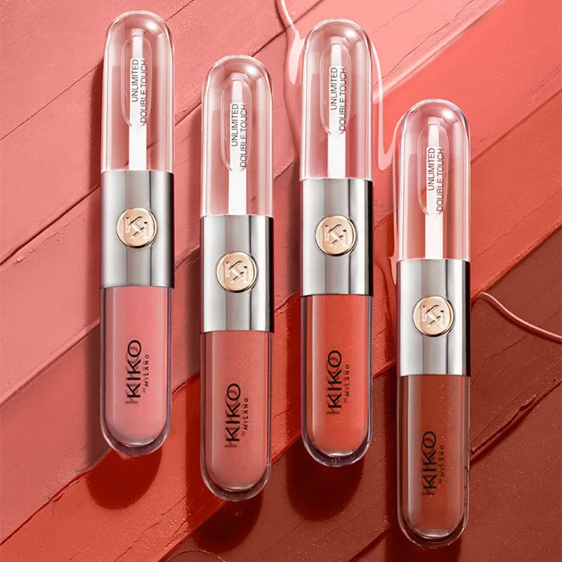 Hot Kiko Double Headed Lipstick Transparent Mirror Lip Gloss Non Fading Oil Sexy Rich Lip Gloss Milk Tea Bean Paste Naked Makeup