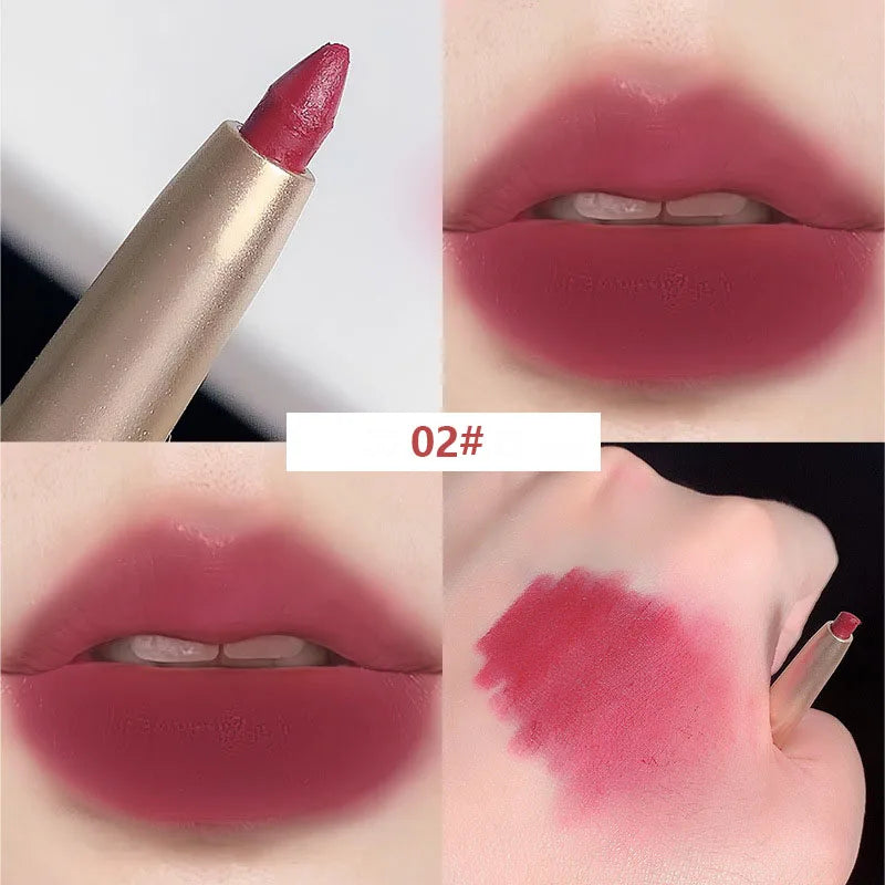Auto Rotate Red Lip Liner Pencil Stick Makeup Long Lasting Lipstick Pencil Waterproof Moisturizing Lipstick Pencil Korean Makeup