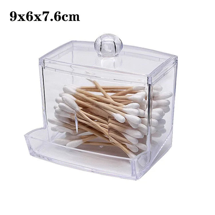 Makeup Cotton Pad Organizer Bathroom Storage Box For Cotton Swabs Cosmetics Jewelry Makeup Remover Pad Container